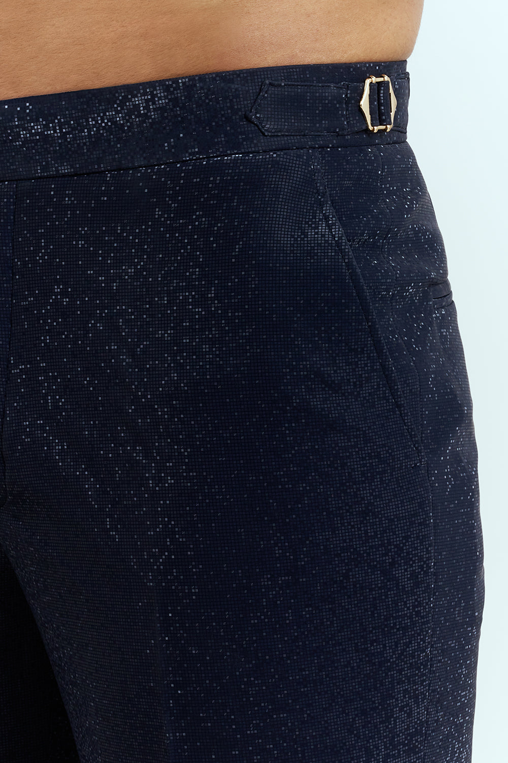 Midnight Navy Embellished Zip Jacket Men's Suit Set