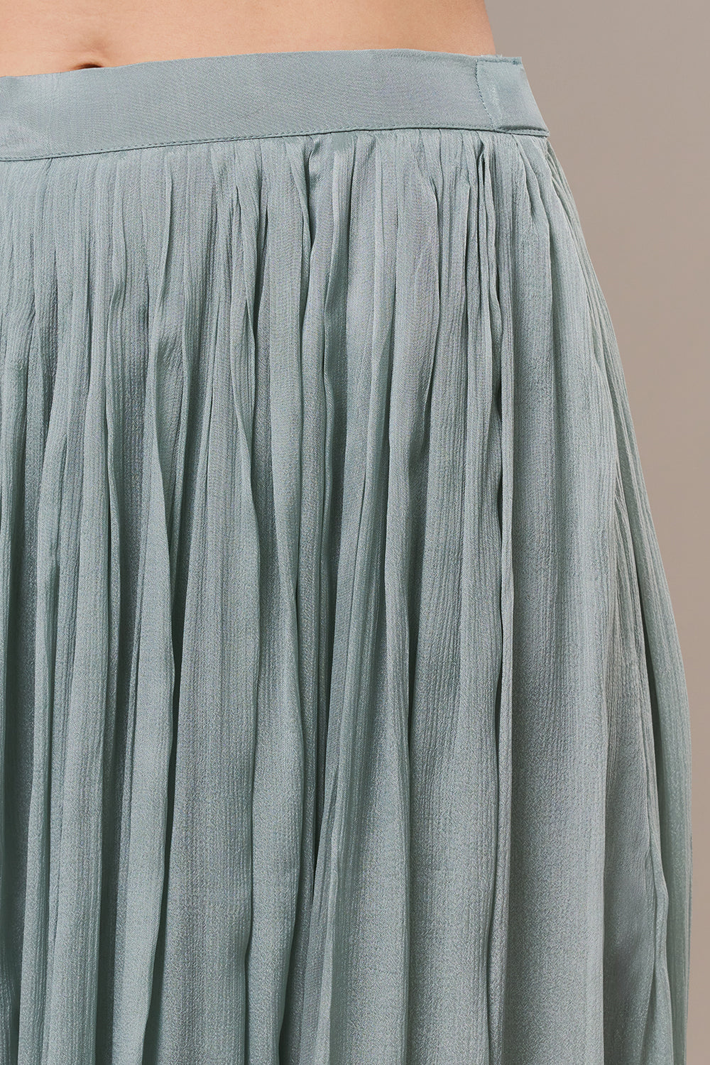 Mint Blue Tissue Palazzo Suit with Resham and Zardosi Work