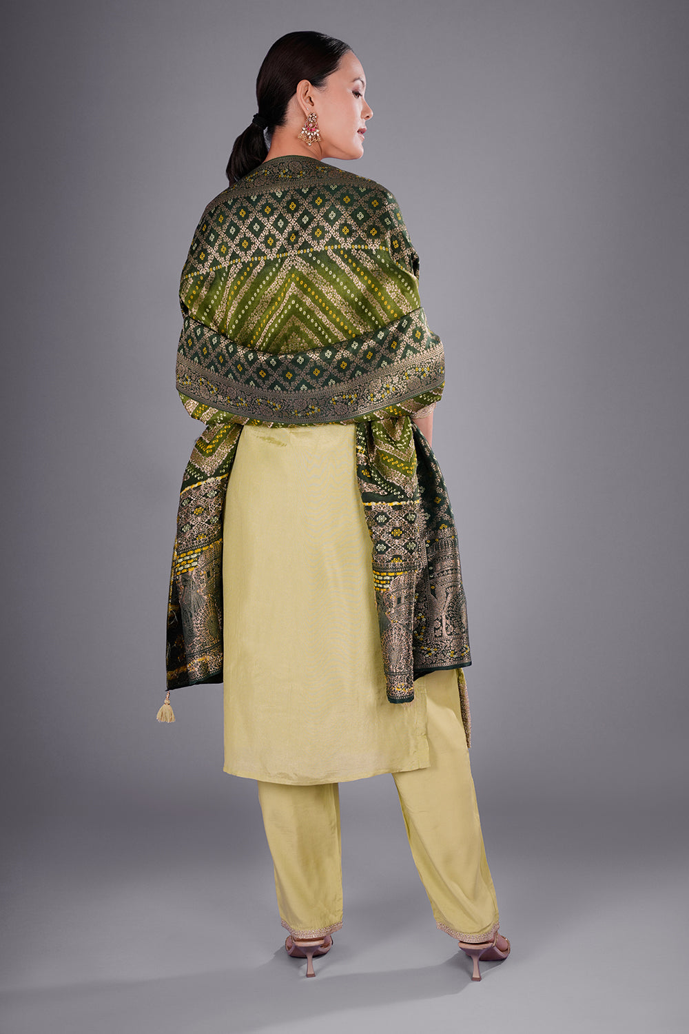 Mint Green Dupion Silk Kurta Set with Resham Embroidery