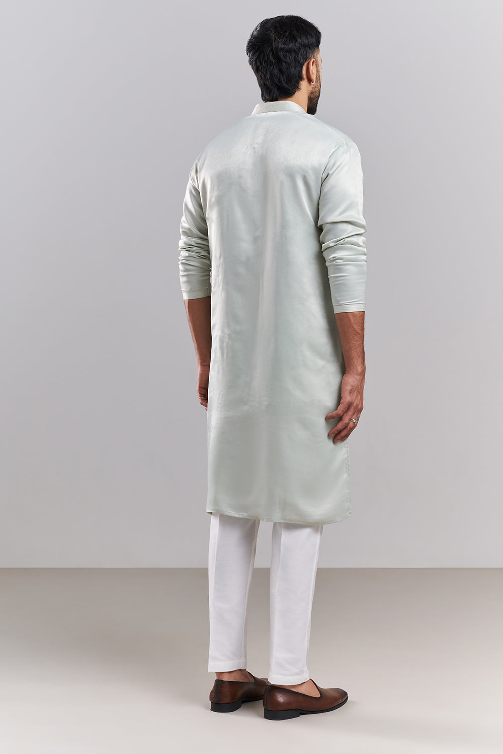 Mint Green Japanese Armani Embroidered Men’s Kurta Set