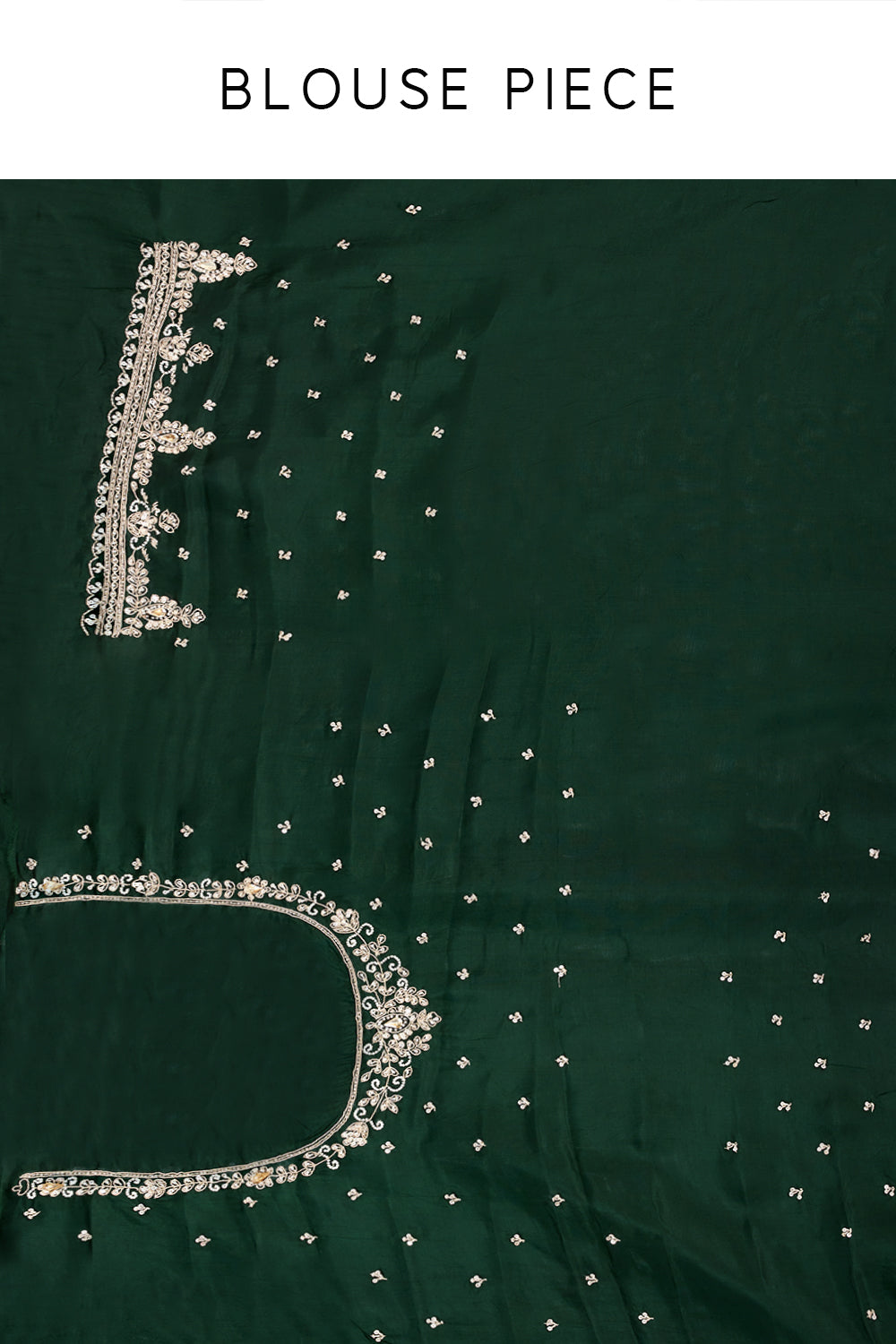 Moss Green Tissue Brocade Saree woth Zari and Bead Work