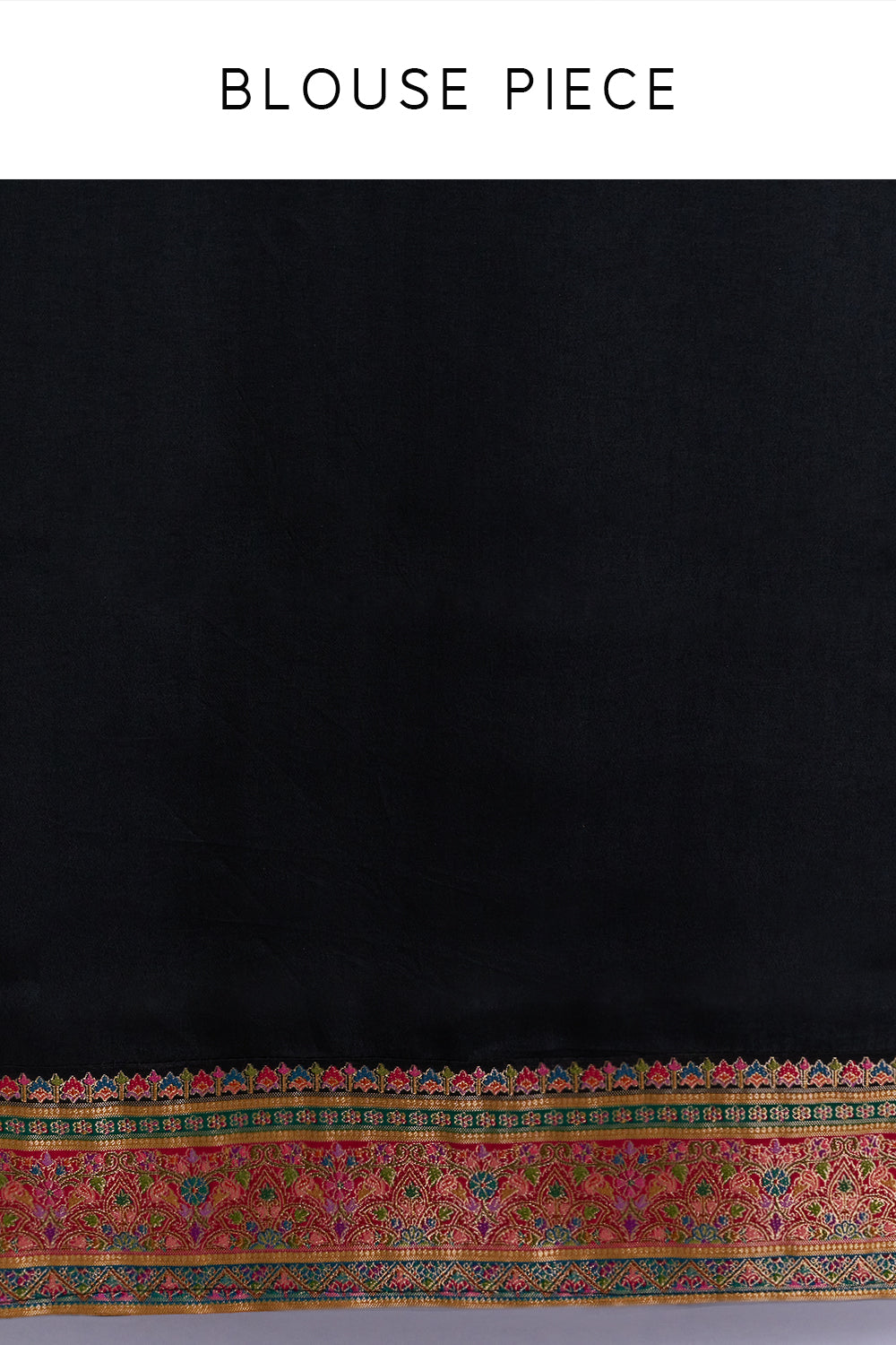 Multi-Colored Banarasi Silk Floral Print Saree And Unstitched Blouse