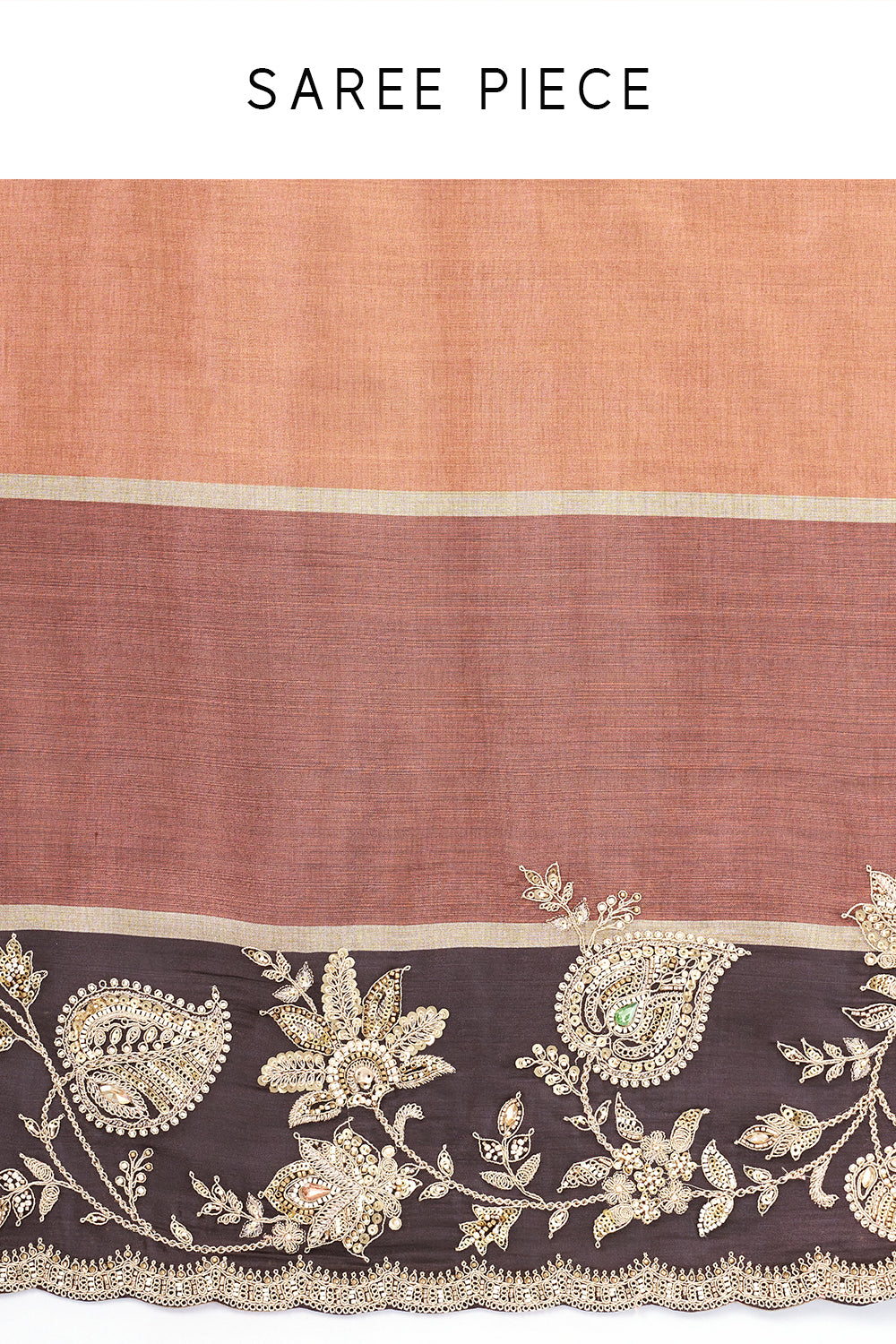 Multicolour Tissue Silk Saree with Zari and Bead Work