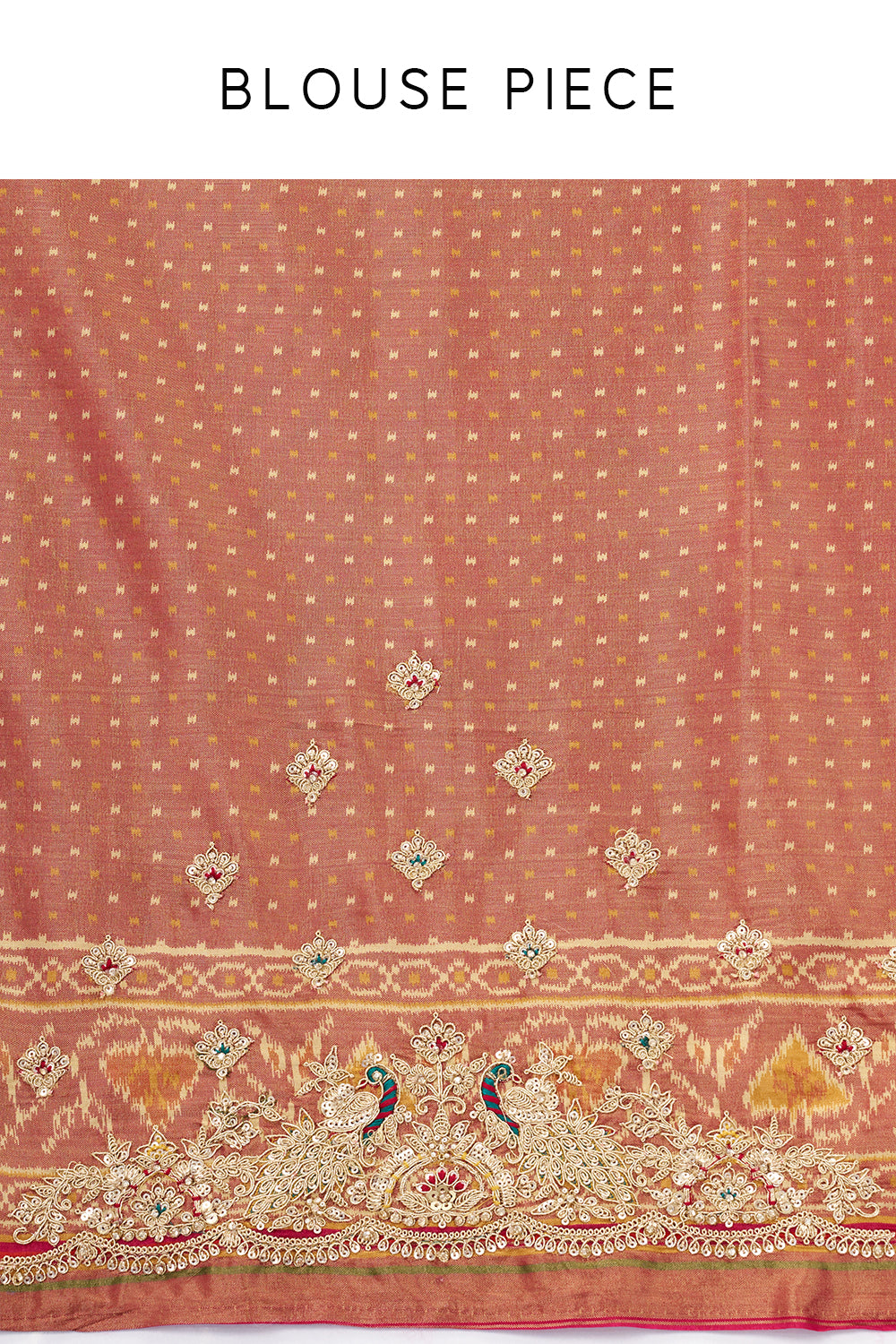 Mustard Patola Printed Tissue Silk Saree with Zari Work