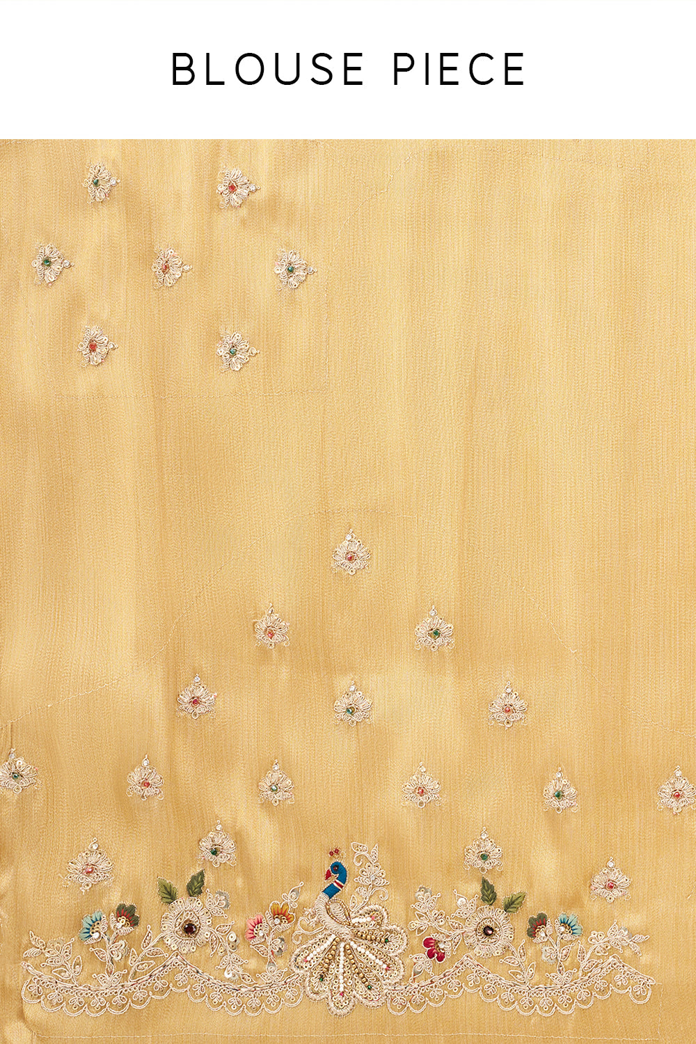 Mustard Woven Brocade Silk Saree with Zari and Resham Work