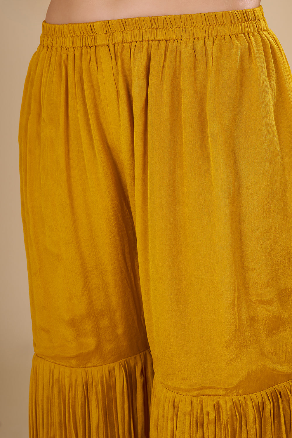 Mustard Yellow Chinon Kaftan Set