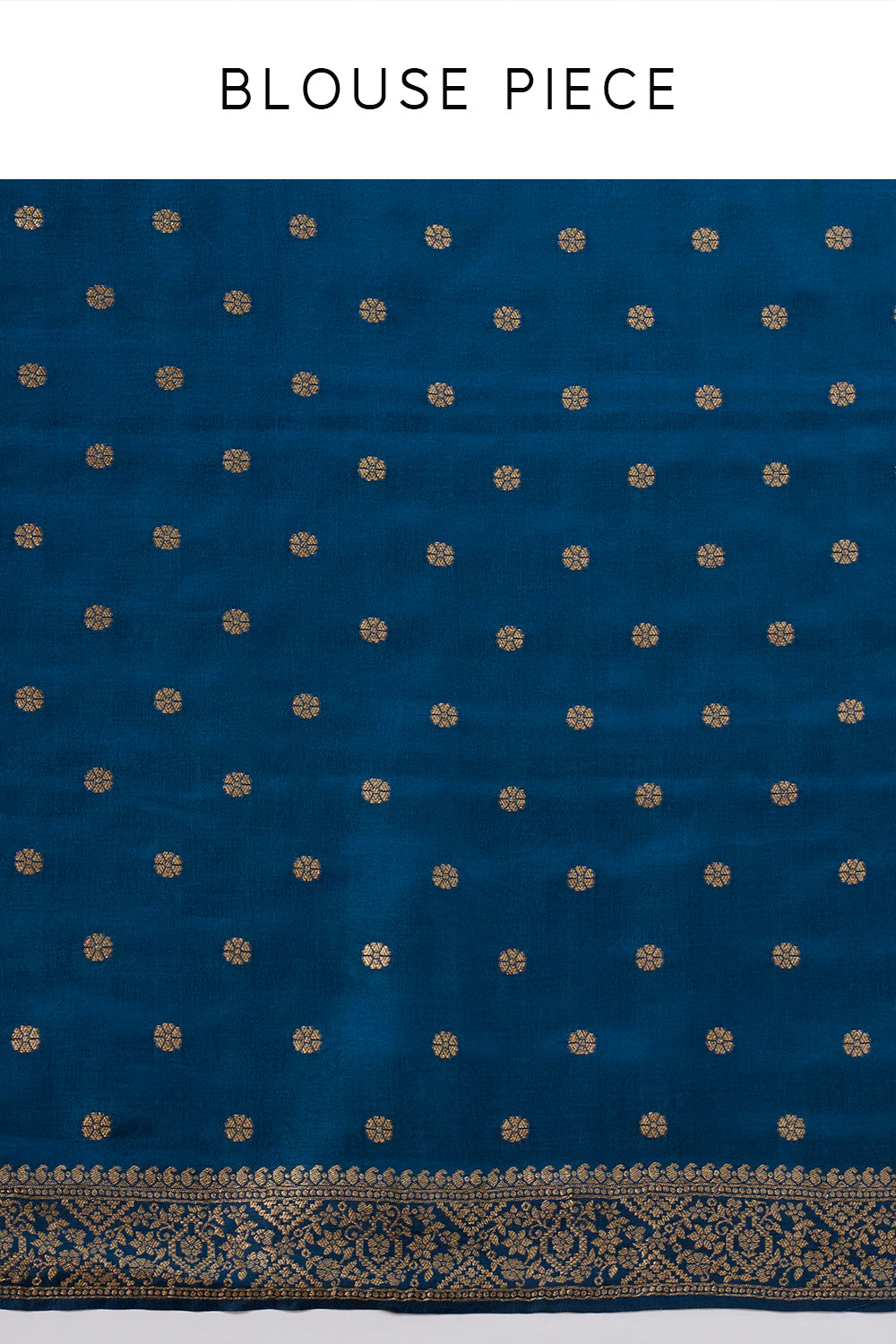 Navy Blue Satin Silk Printed Saree with Zari Work