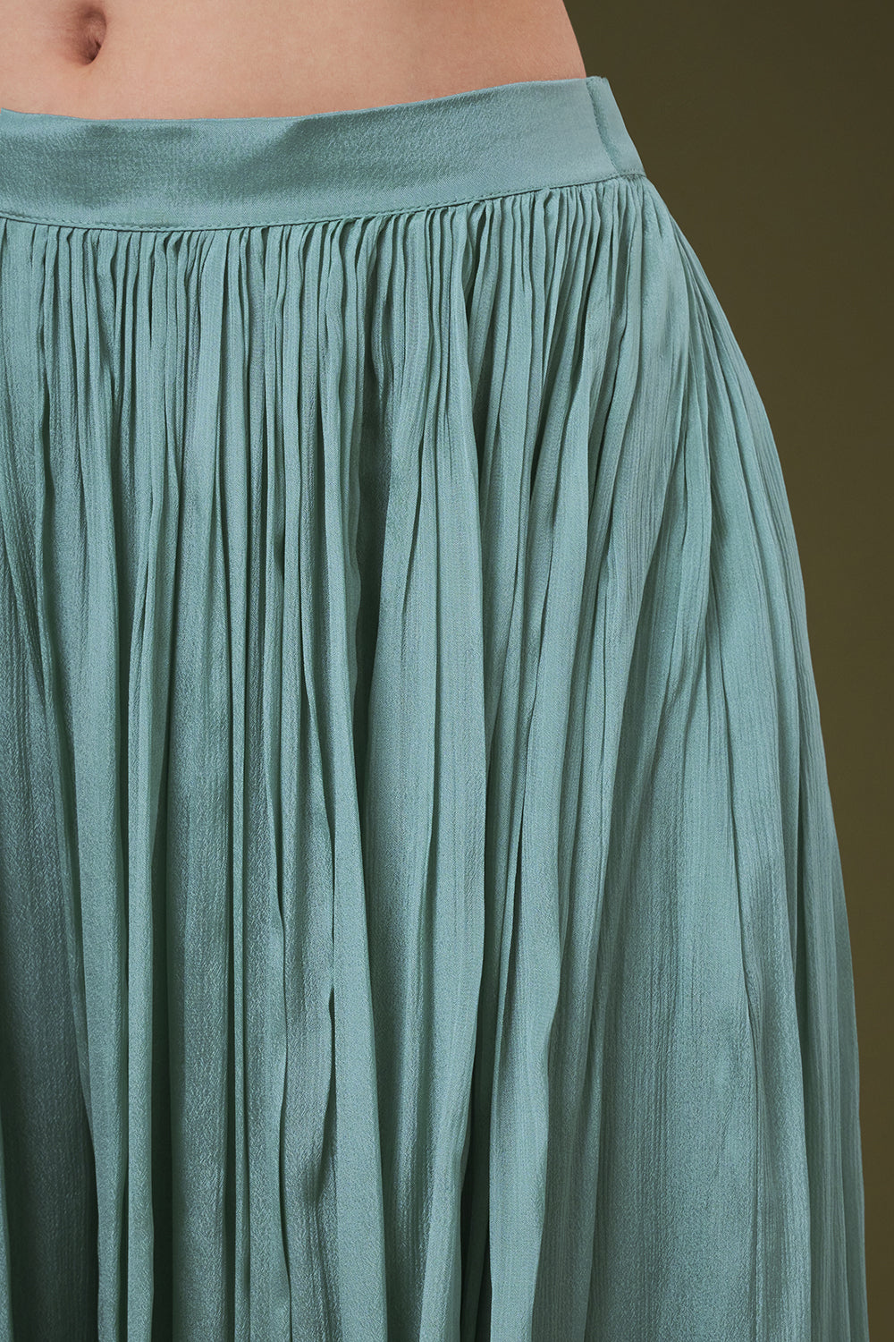Ombre Blue Chinon Palazzo Suit with Resham and Pearl Work