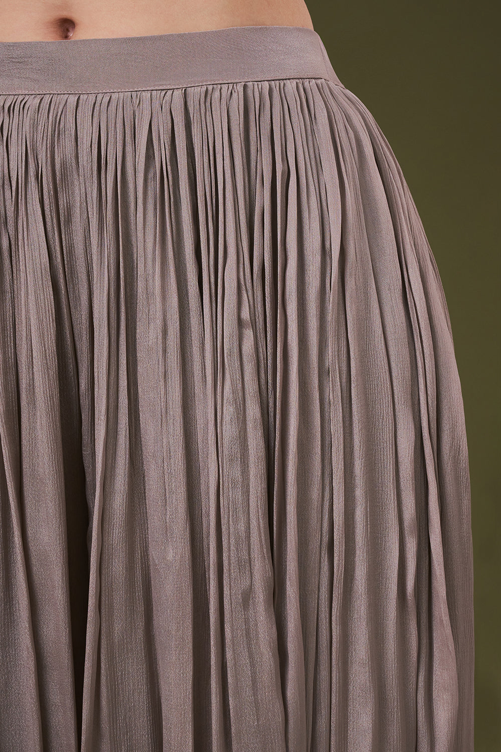 Ombre Grey Chinon Palazzo Suit with Pearl and Resham Work