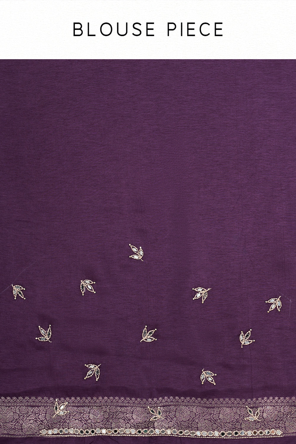 Ombre Purple Brocade Silk Woven Saree with Mirror and Cutdana Work