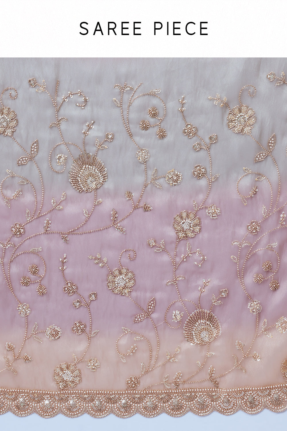 Ombré Shimmer Organza Saree with Cutdana Work