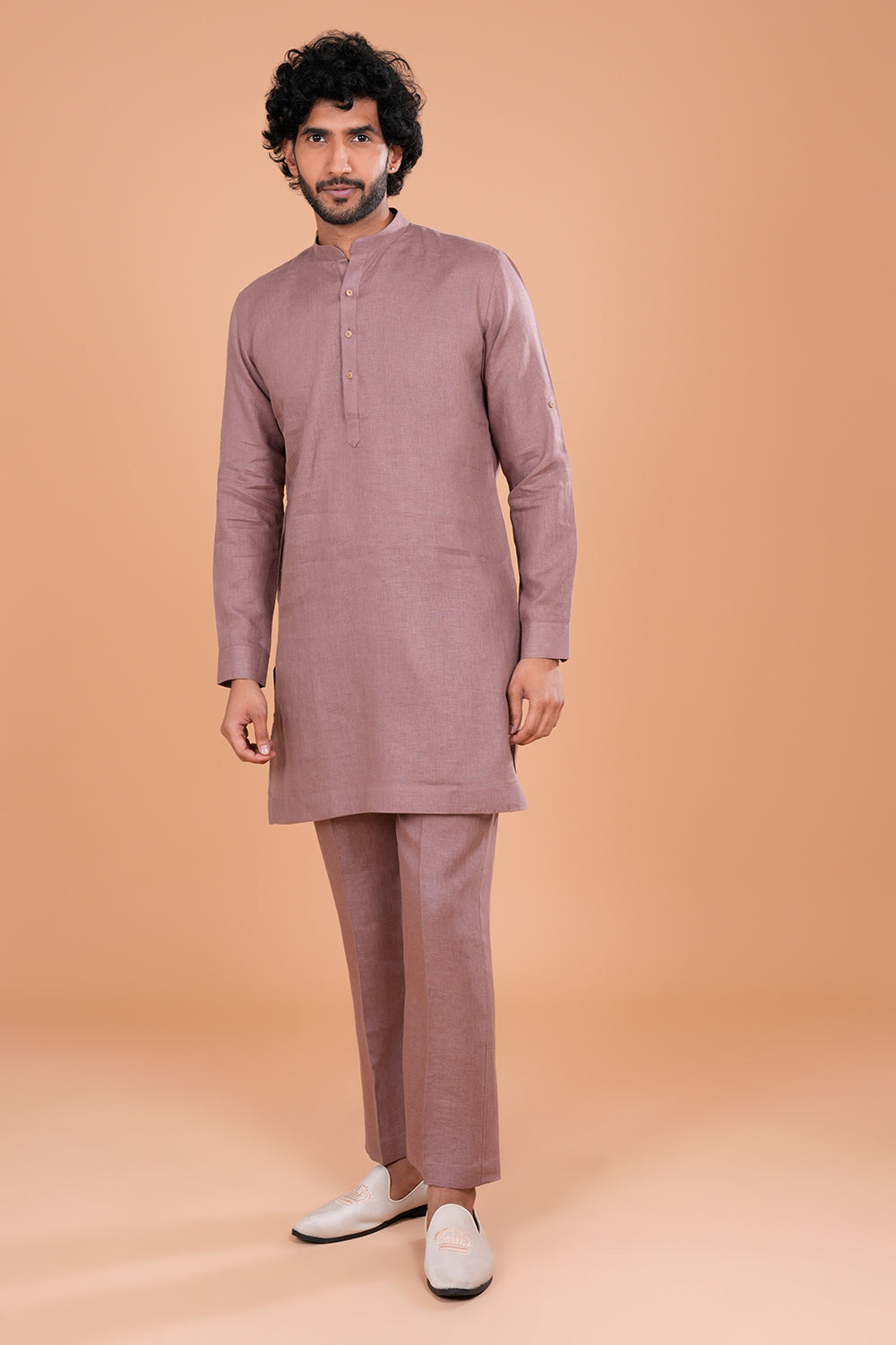 Onion linen Blend Men's Kurta Set