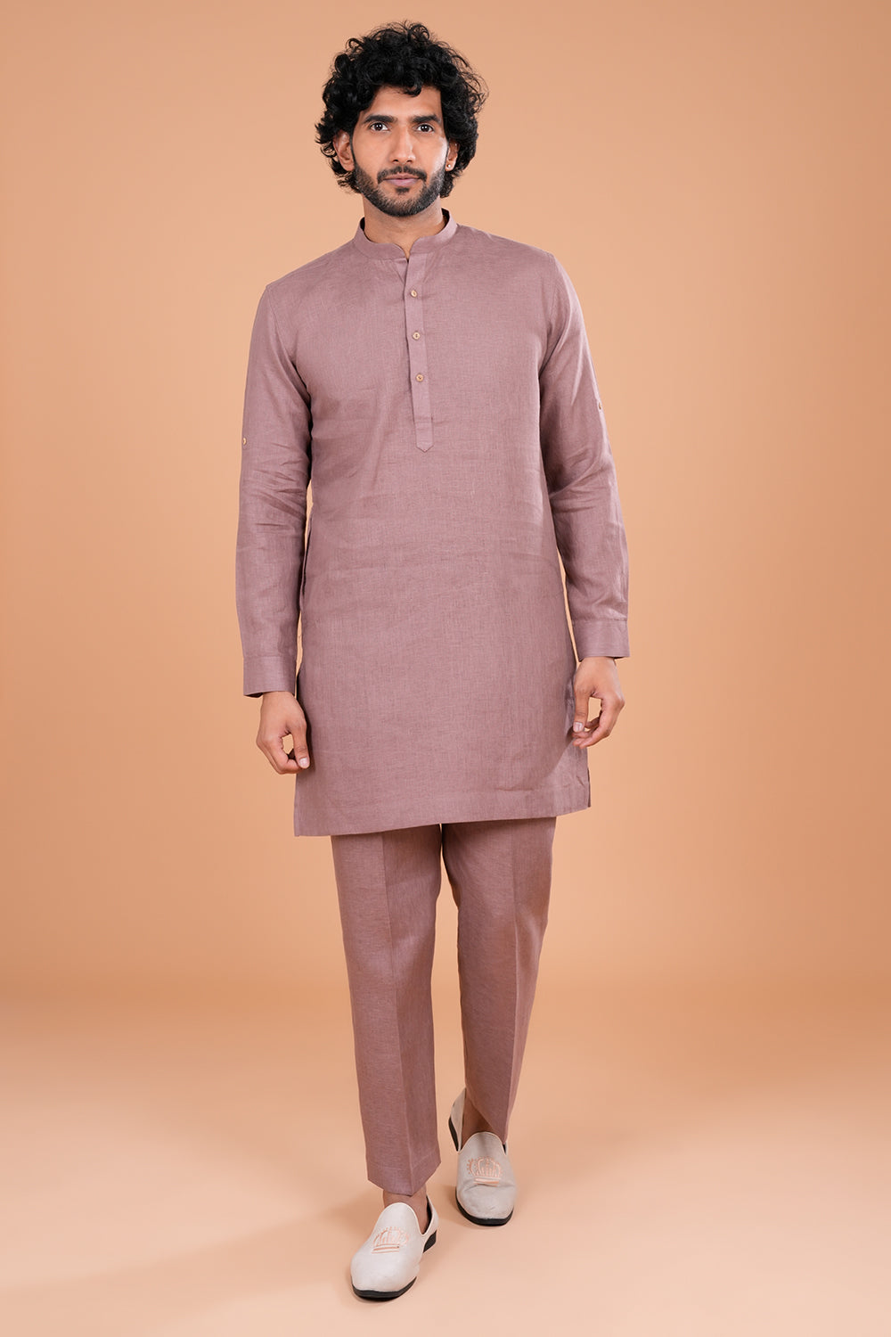 Onion linen Blend Men's Kurta Set