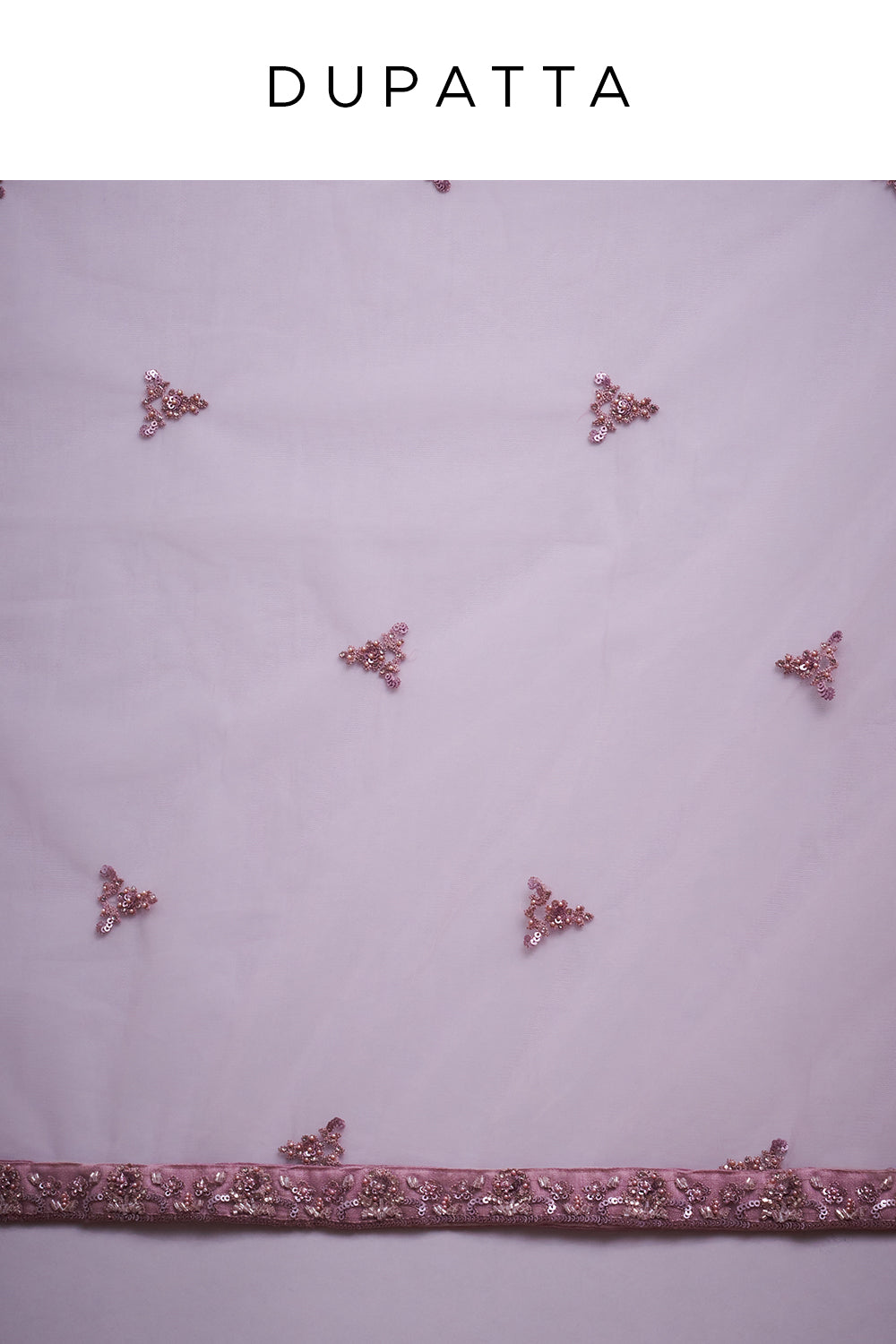Lilac Net Bridal Lehenga with Sequins and Cutdana Work