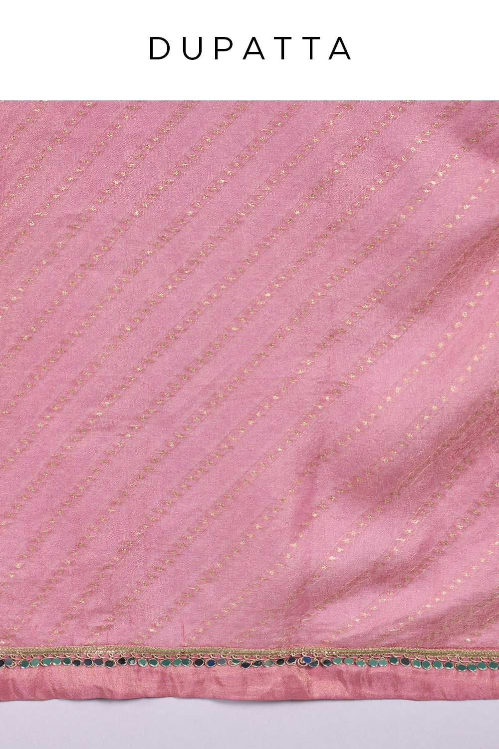Onion Pink Kurta Set with Mirror Embroidery