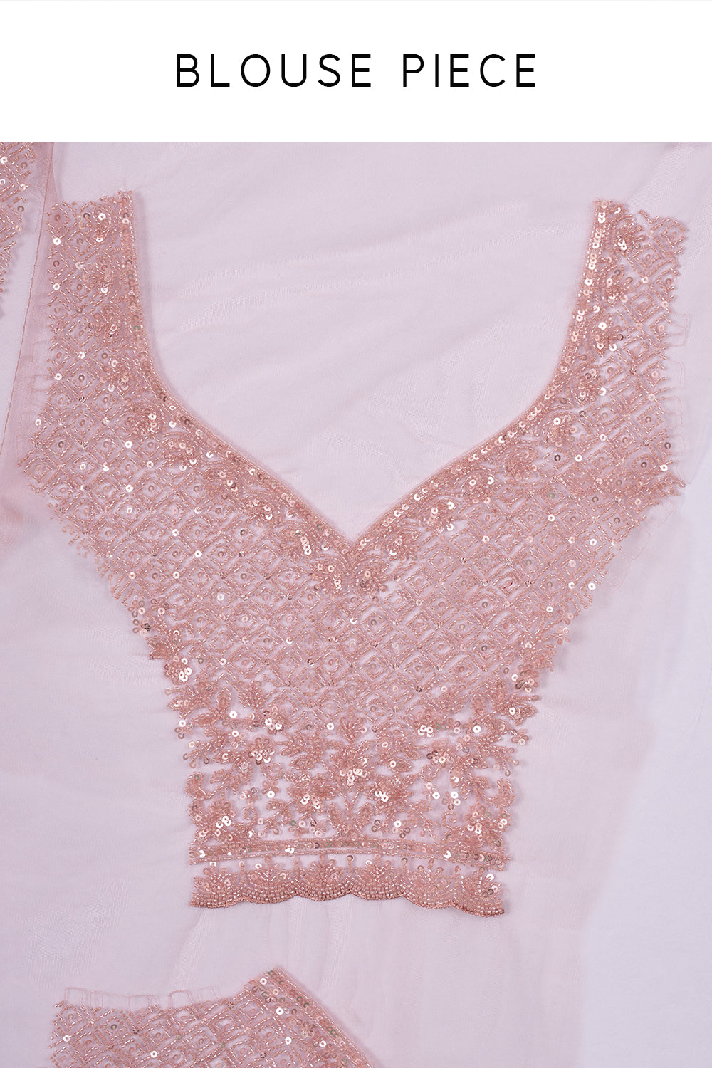 Onion Pink Net Saree with Sequin Embroidery