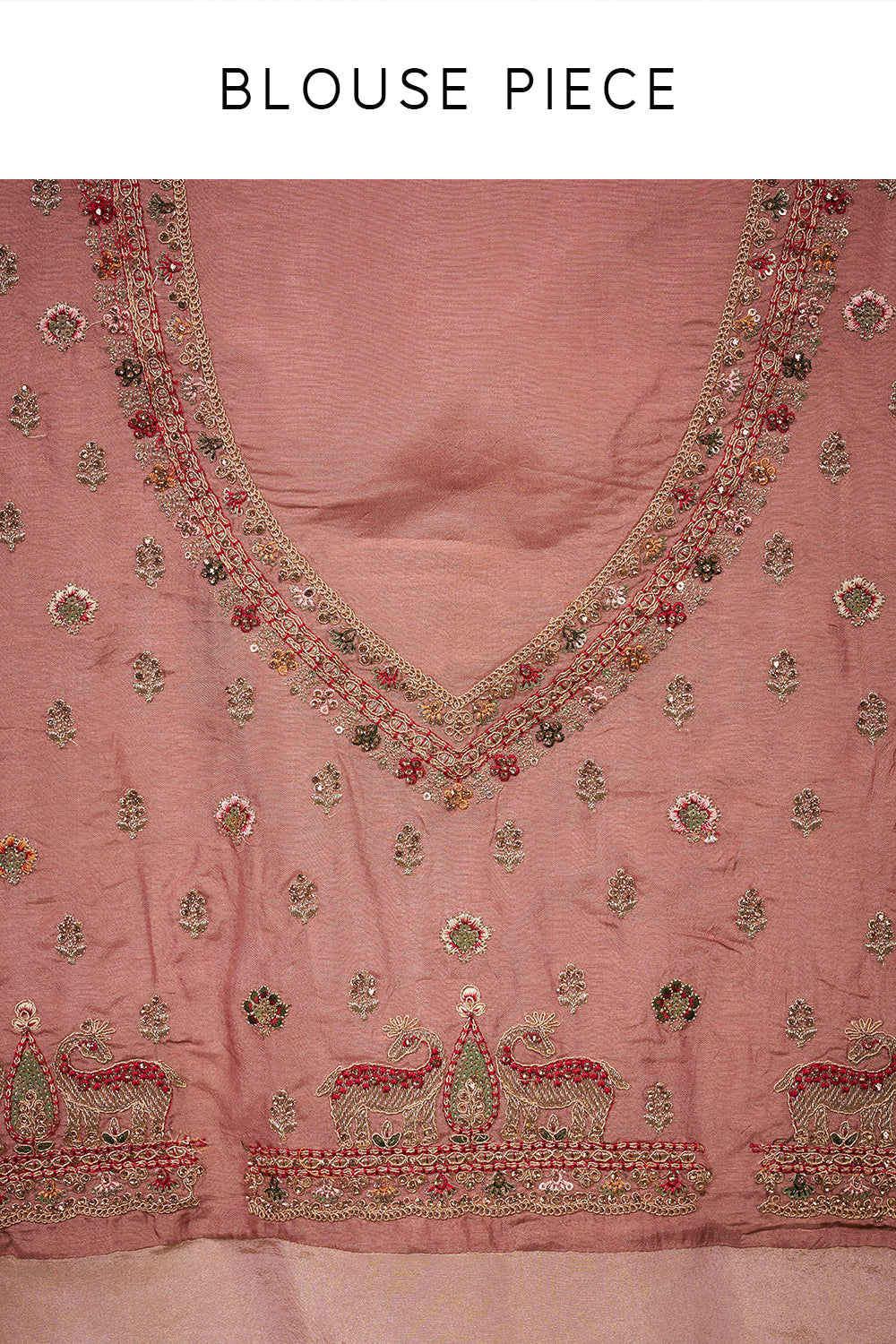 Onion Pink Shimmer Tissue Saree with Zari Work and Unstitched Blouse