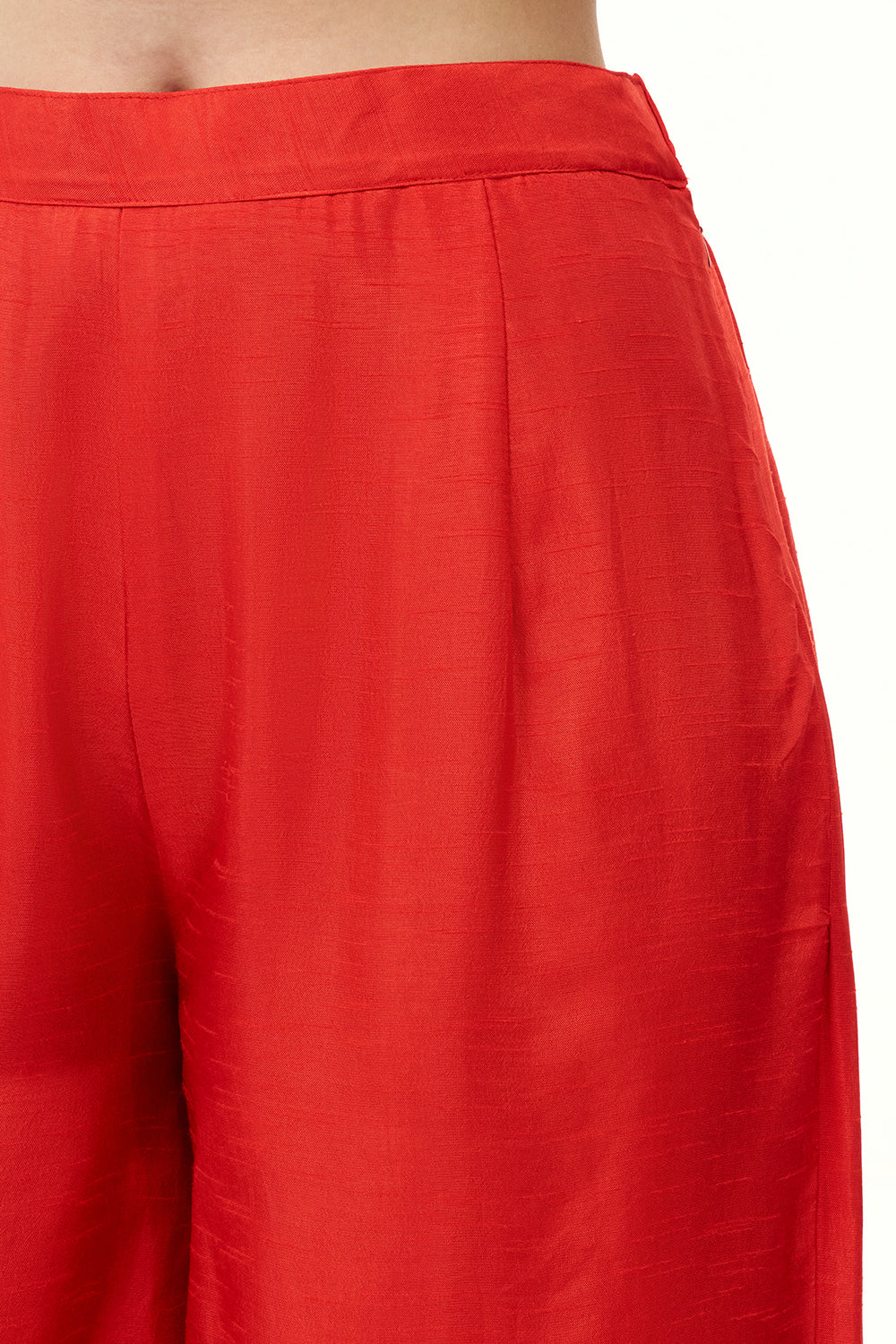 Orange Cotton Silk Palazzo Set with Cutdana and Moti Work
