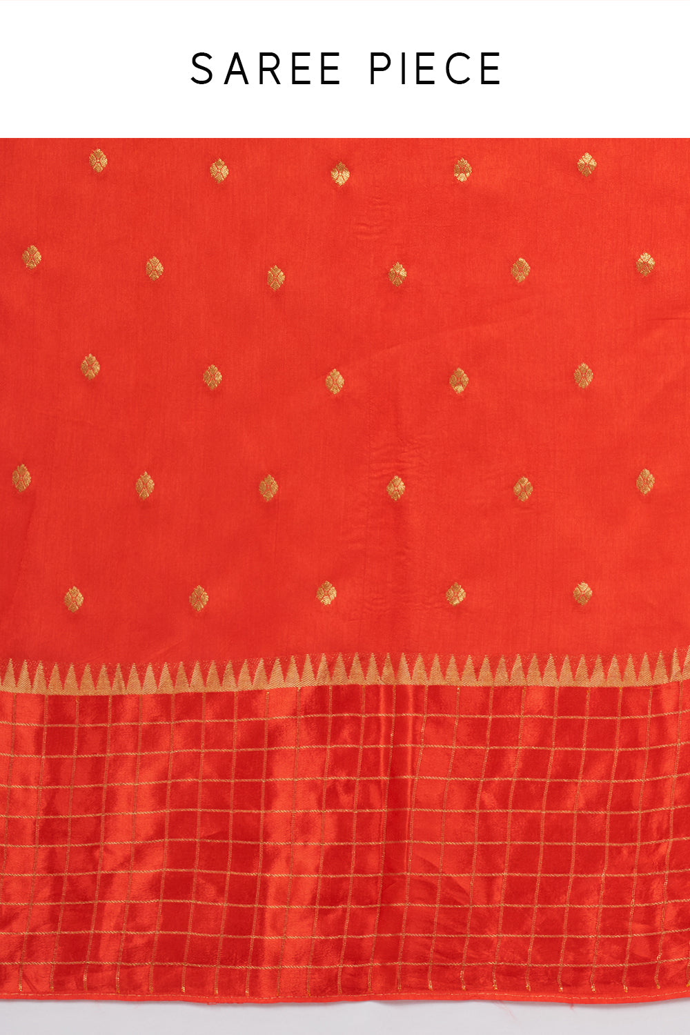 Orange Satin Silk Saree with Zari Work