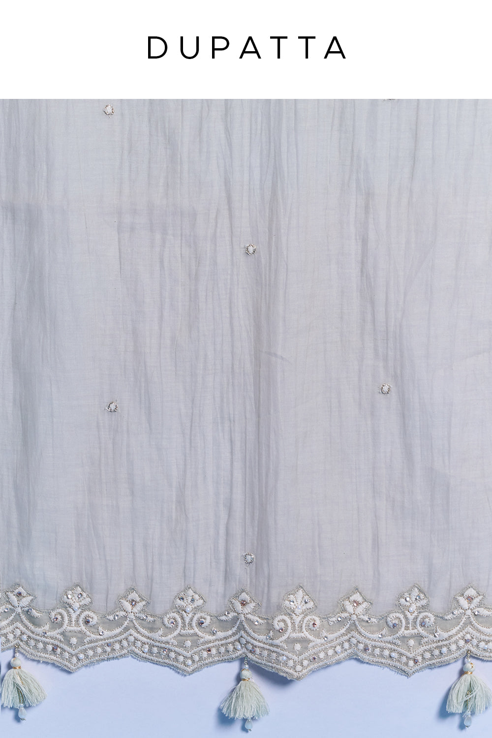 Pastel Green Muslin Palazzo Set with Resham Embroidery