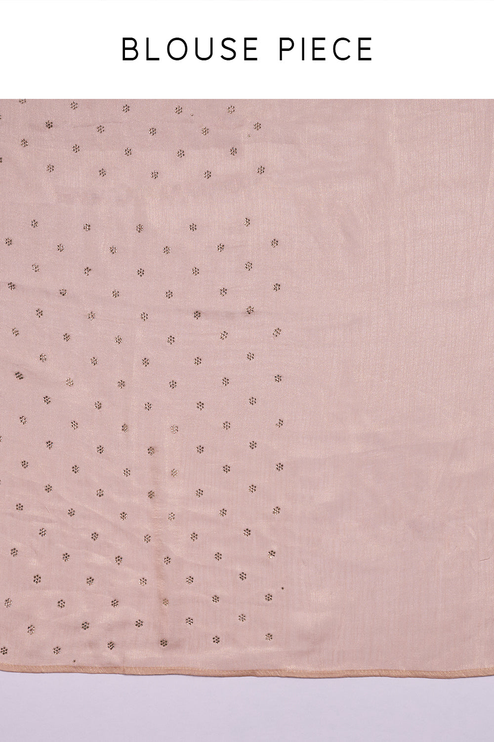 Peach Chinon Saree with Cutdana Work and Unstitched Blouse