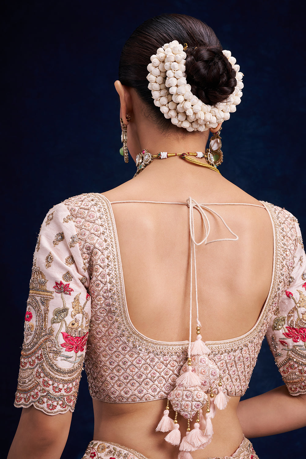 Peach Raw Silk Bridal Lehenga with Zardozi and Resham Work