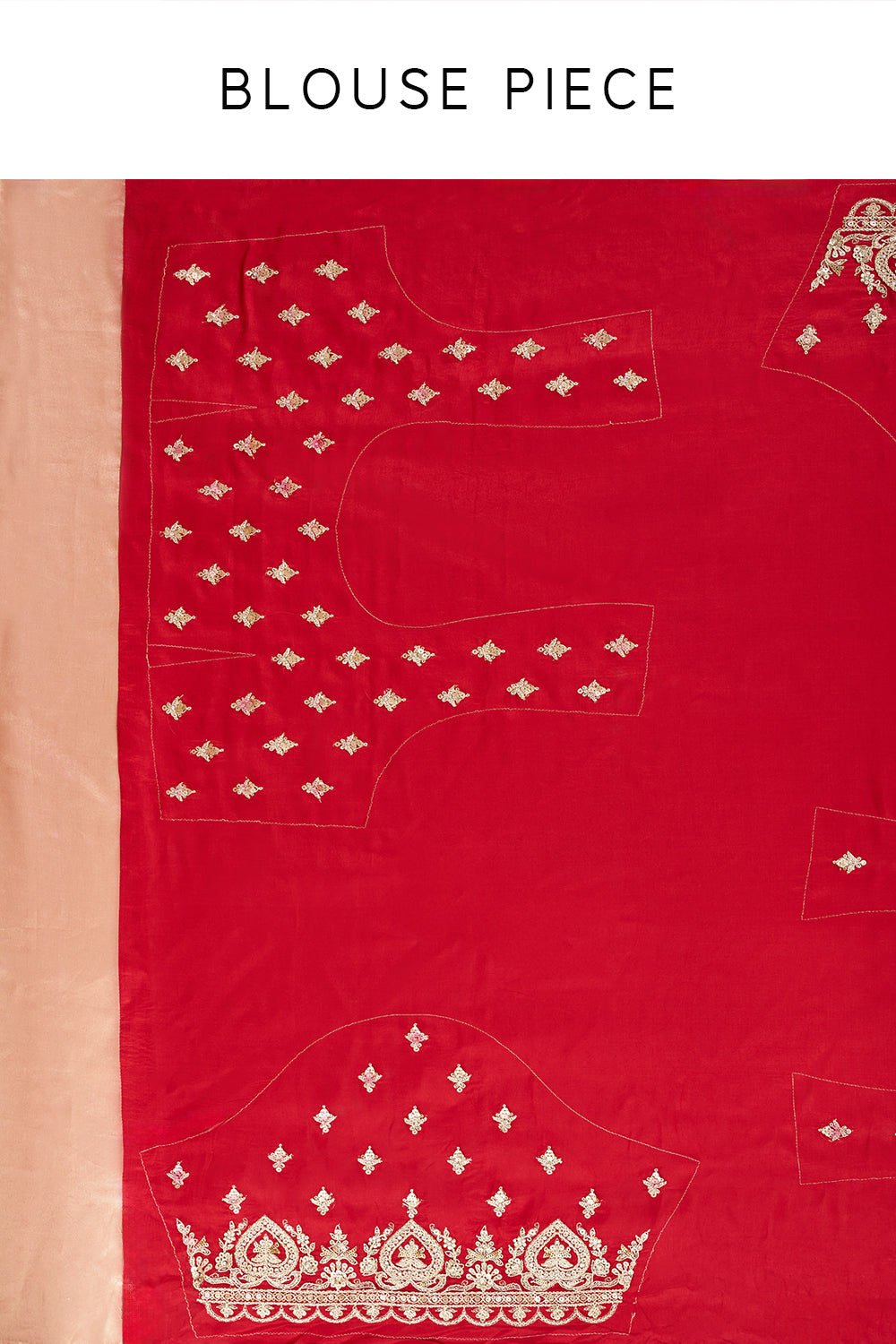 Peach Tissue Silk Saree with Sequin and Zari Work