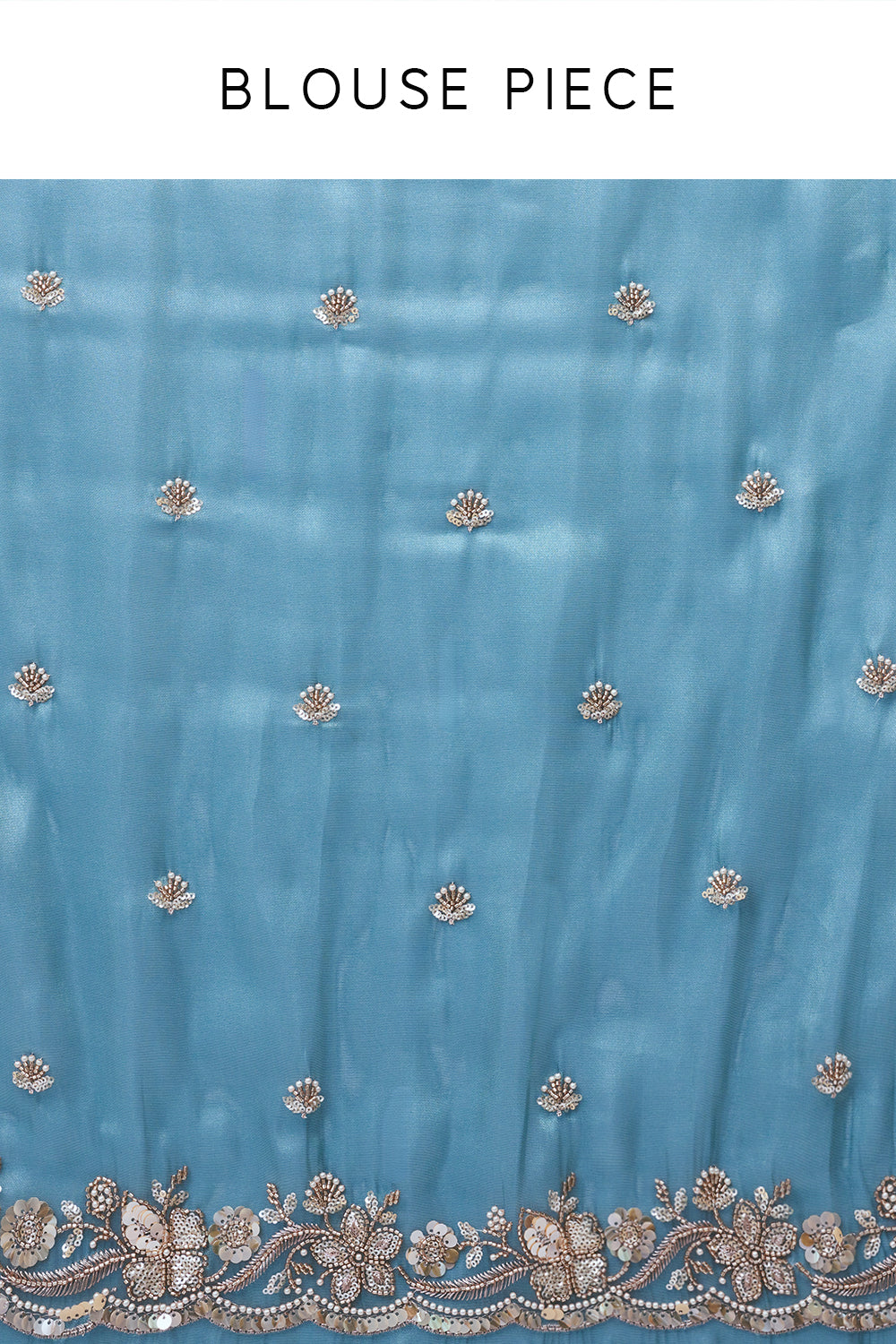 Peacock Blue Shimmer Zari Tissue Saree with Sequins