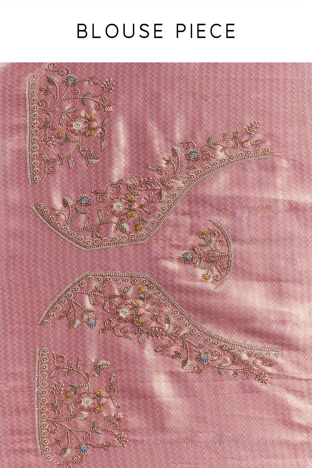 Pink Brocade Silk Saree with Resham Work