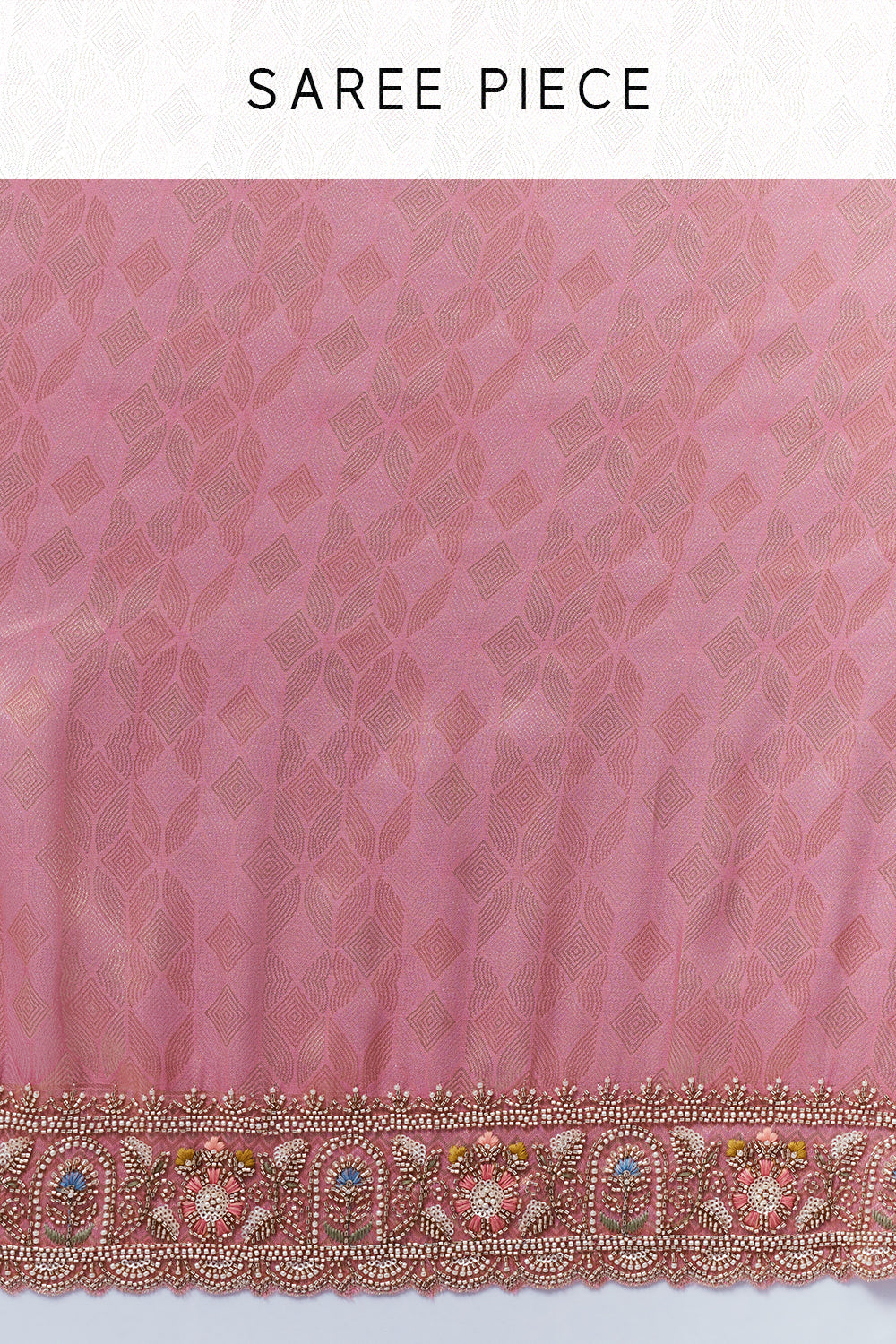 Pink Brocade Silk Saree with Resham Work