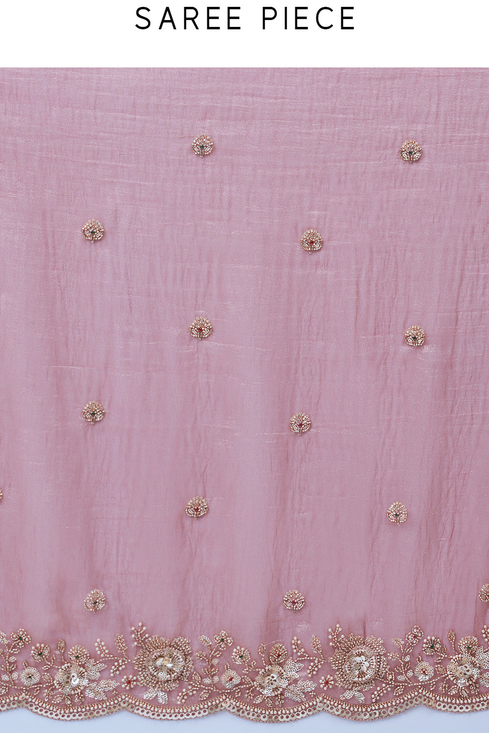 Pink Crush Tissue Saree with Cutdana Work