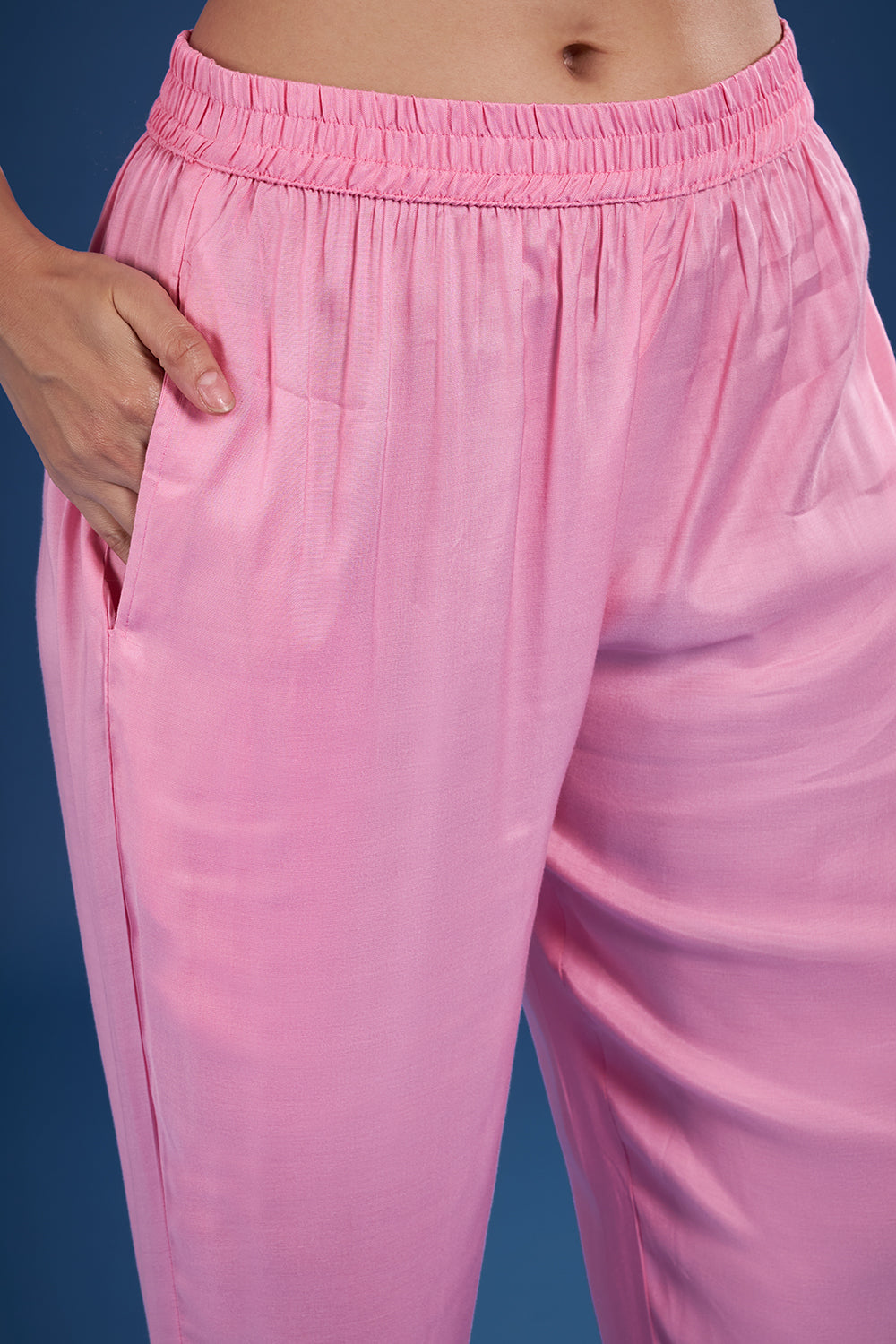 Pink Dupion Kurta Set with Banarasi Dupatta