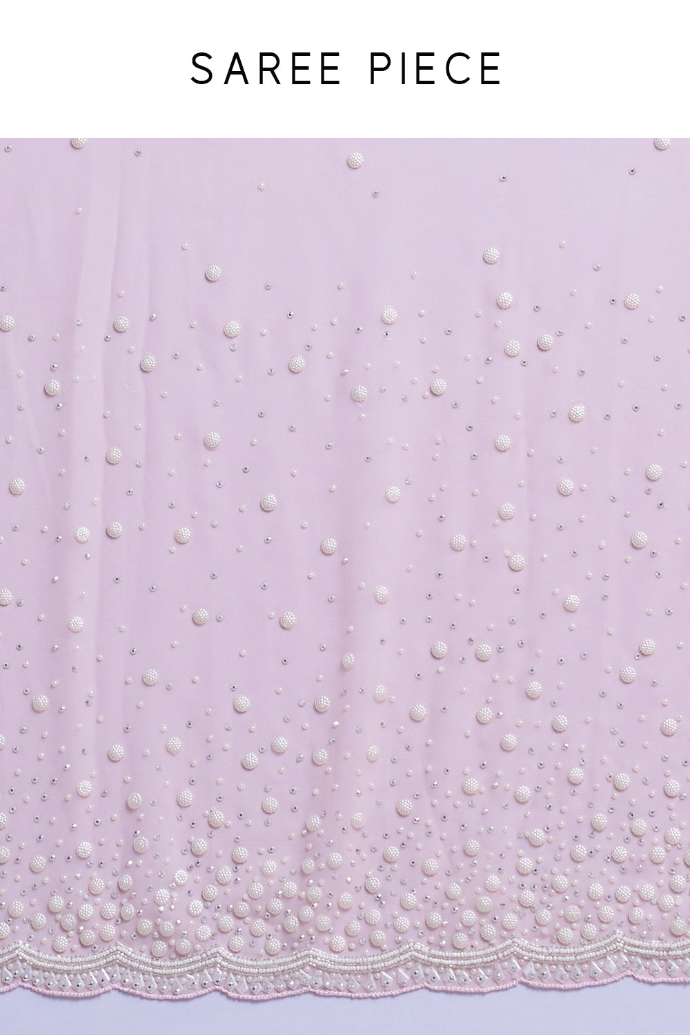 Pink Georgette Saree with Pearl Embellishments