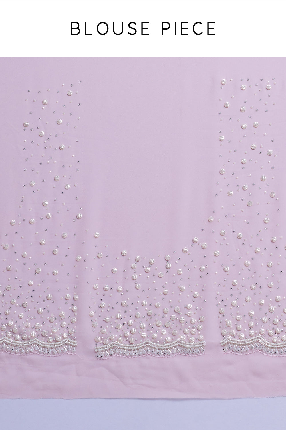 Pink Georgette Saree with Pearl Embellishments