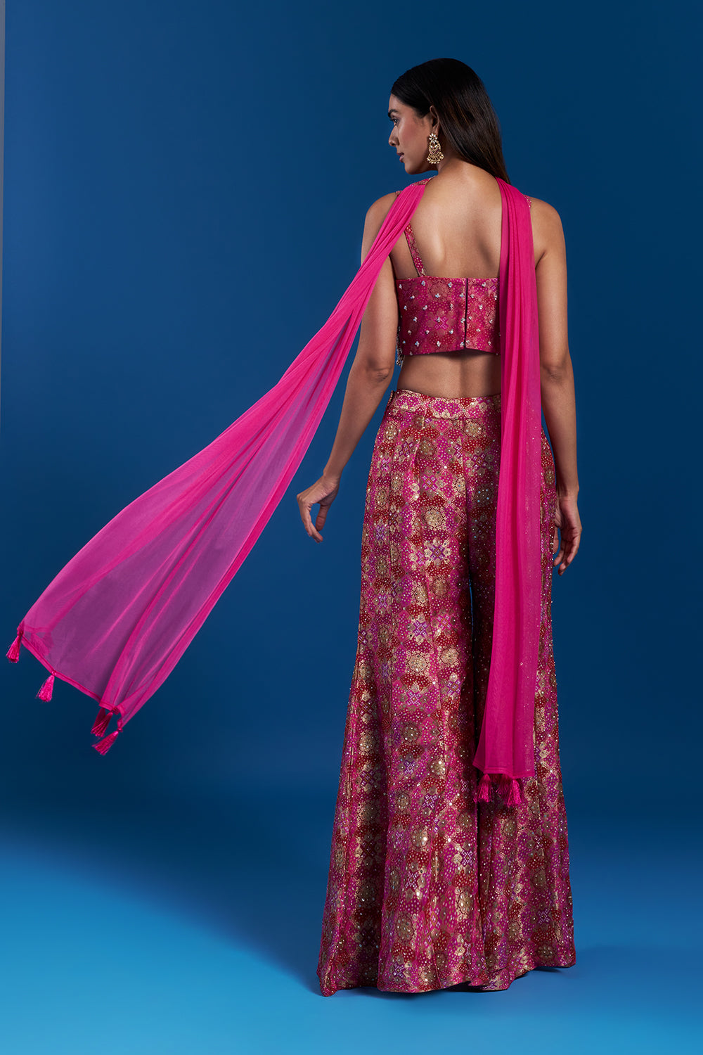 Pink Palazzo Set with Cutdana Work