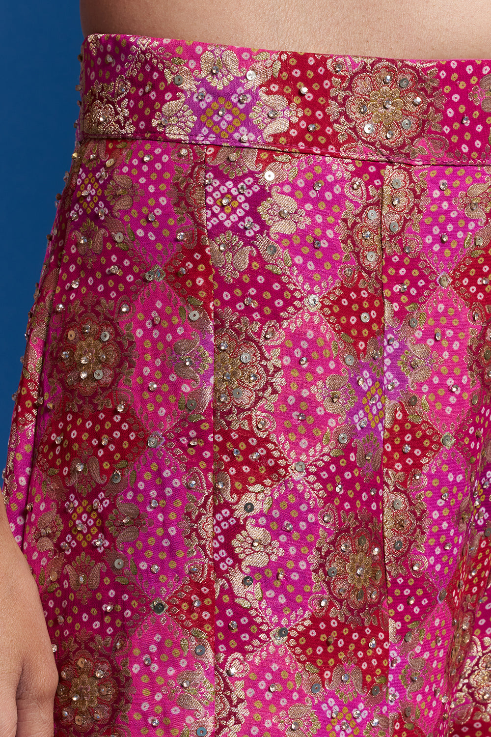 Pink Palazzo Set with Cutdana Work