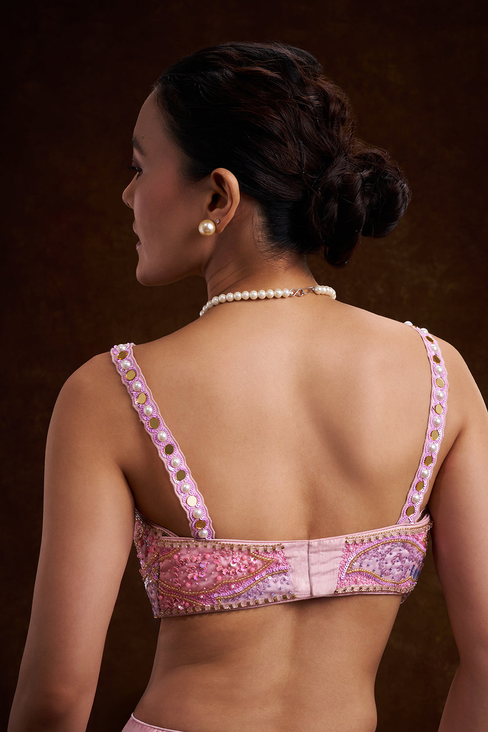 Pink Raw Silk Contemporary Lehenga with Cutdana and Acrylic Plastic Foil Work