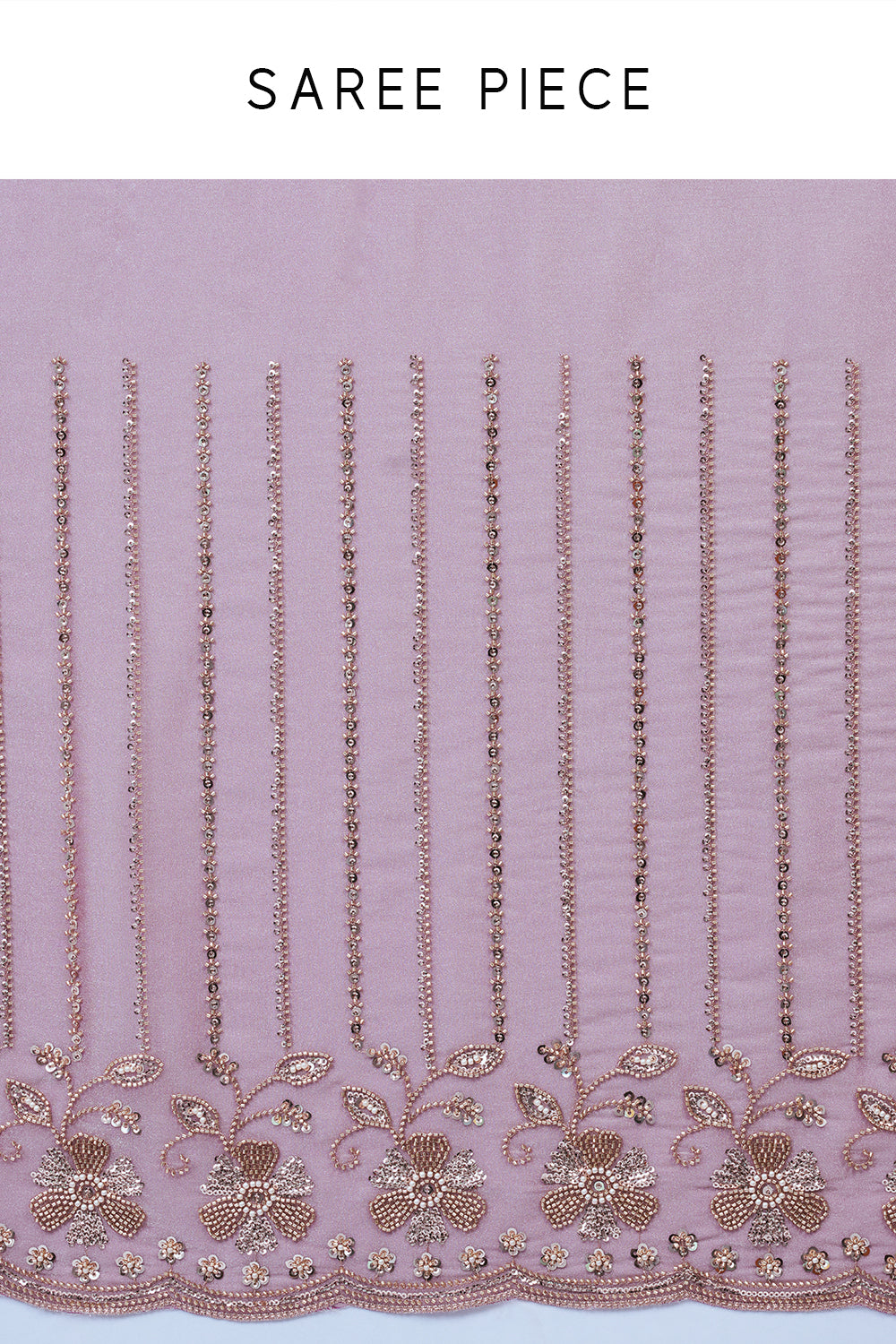 Pink Shimmer Organza Saree with Bead Work