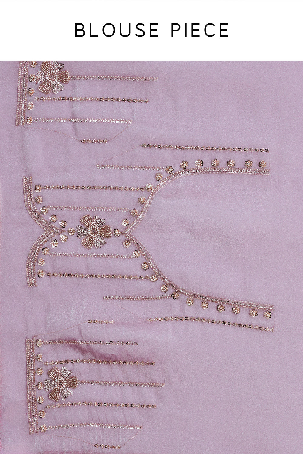Pink Shimmer Organza Saree with Bead Work