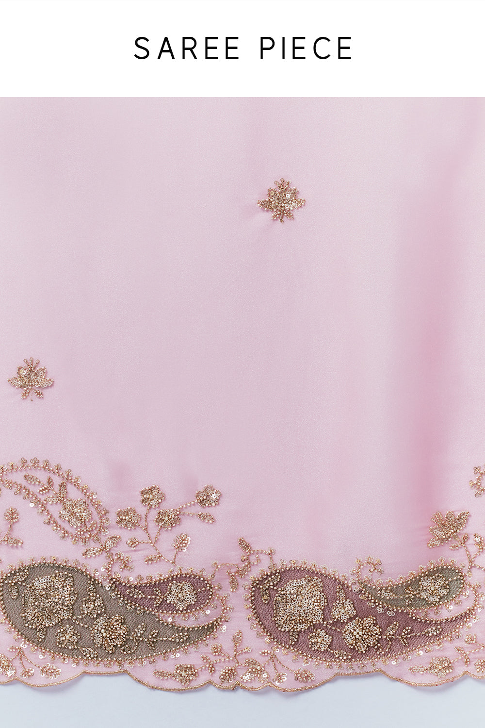 Pink Shimmer Organza Saree with Thread Work