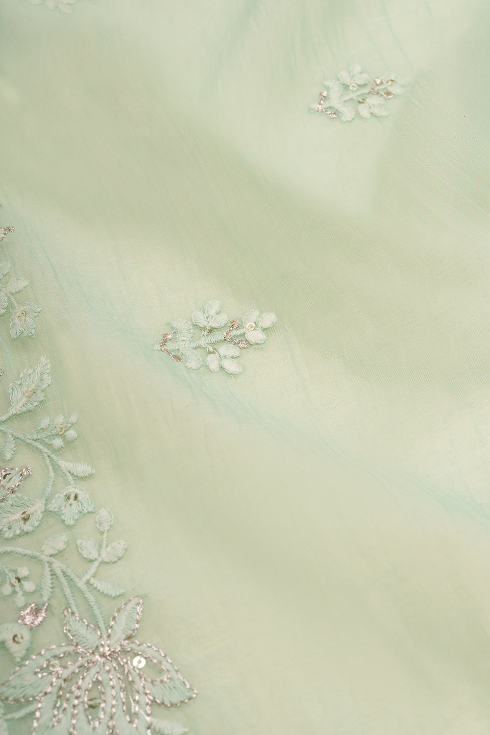 Aqua Green Embroidered Unstitched Dress Set