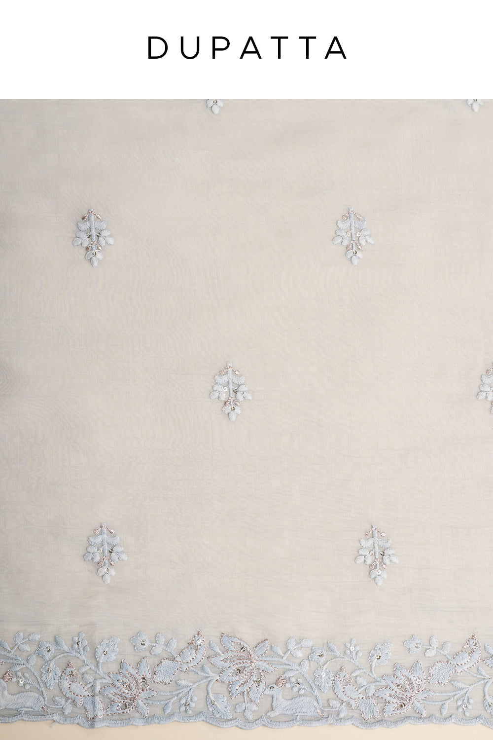 Light Grey Embroidered Unstitched Suit Set