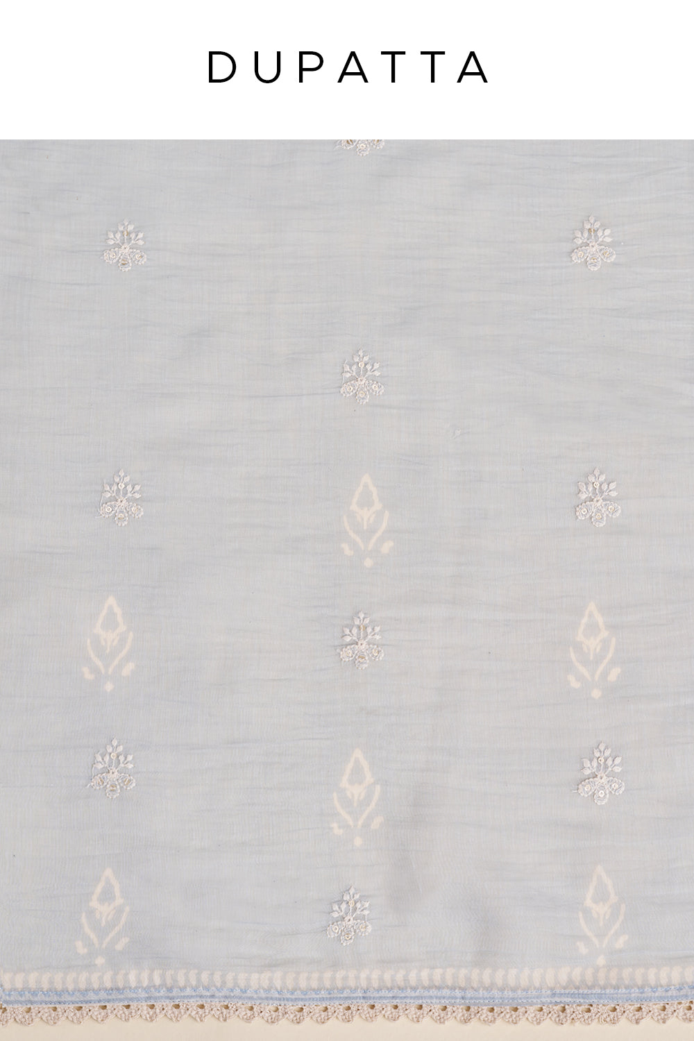 Powder Blue Thread Resham Embroidered Unstitched Suit Set