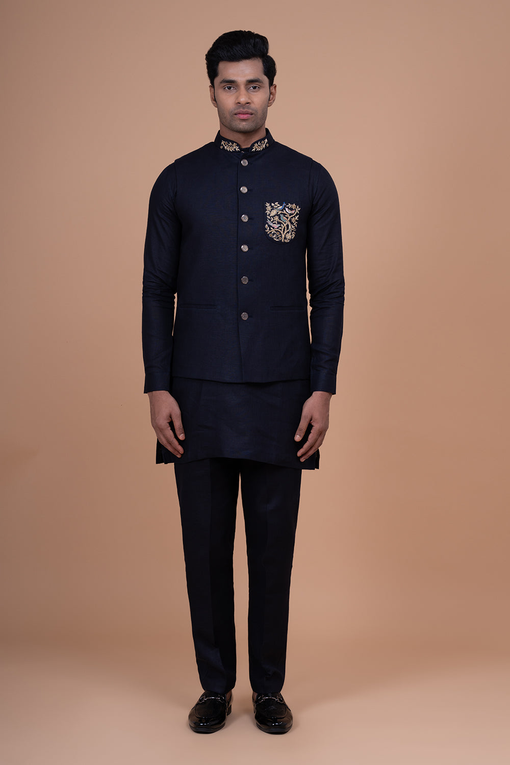 Powder Blue Silk Men's Kurta Set