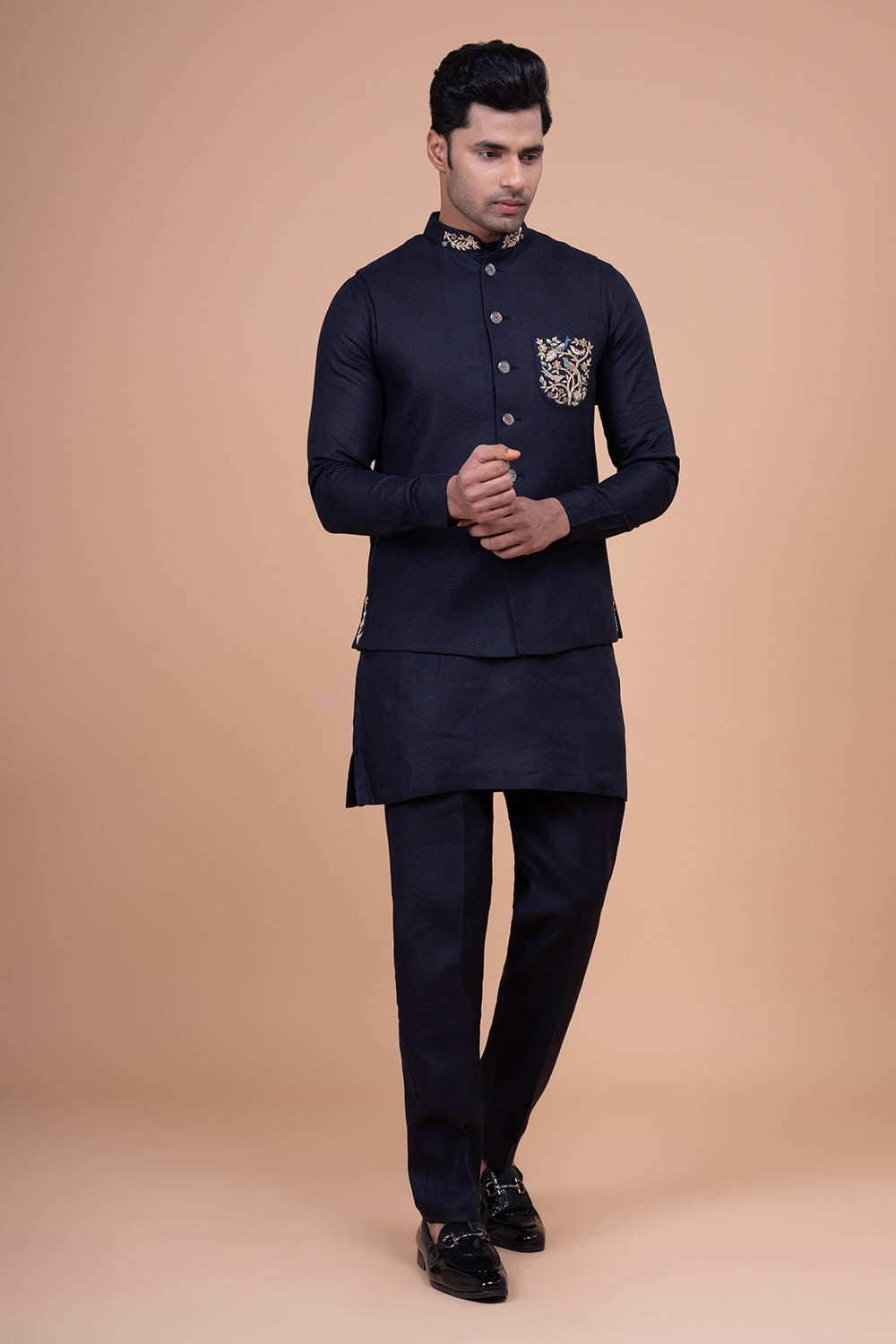 Powder Blue Silk Men's Kurta Set