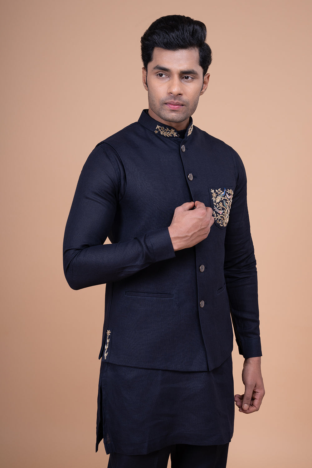 Powder Blue Silk Men's Kurta Set