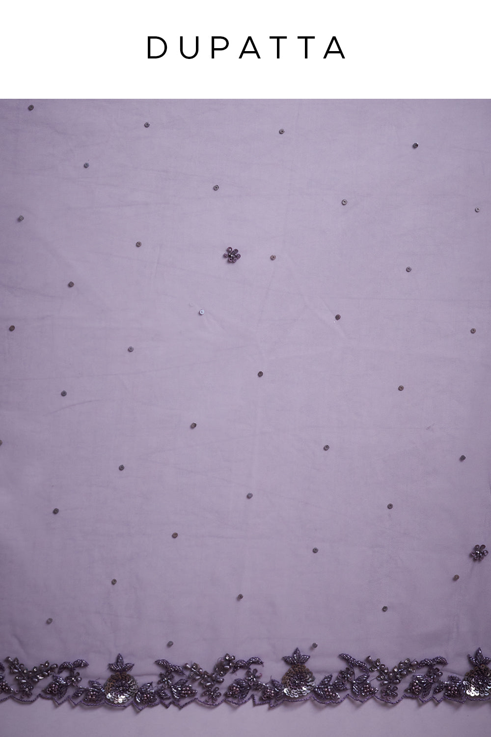 Purple Net Indo-Western Set with Sequins and Bead Work