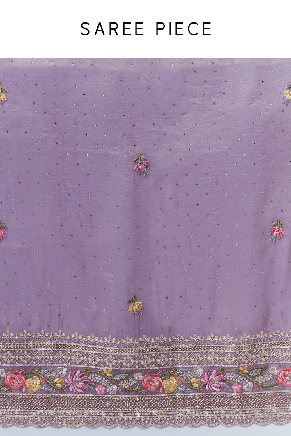 Purple Organza Saree with Zari Border