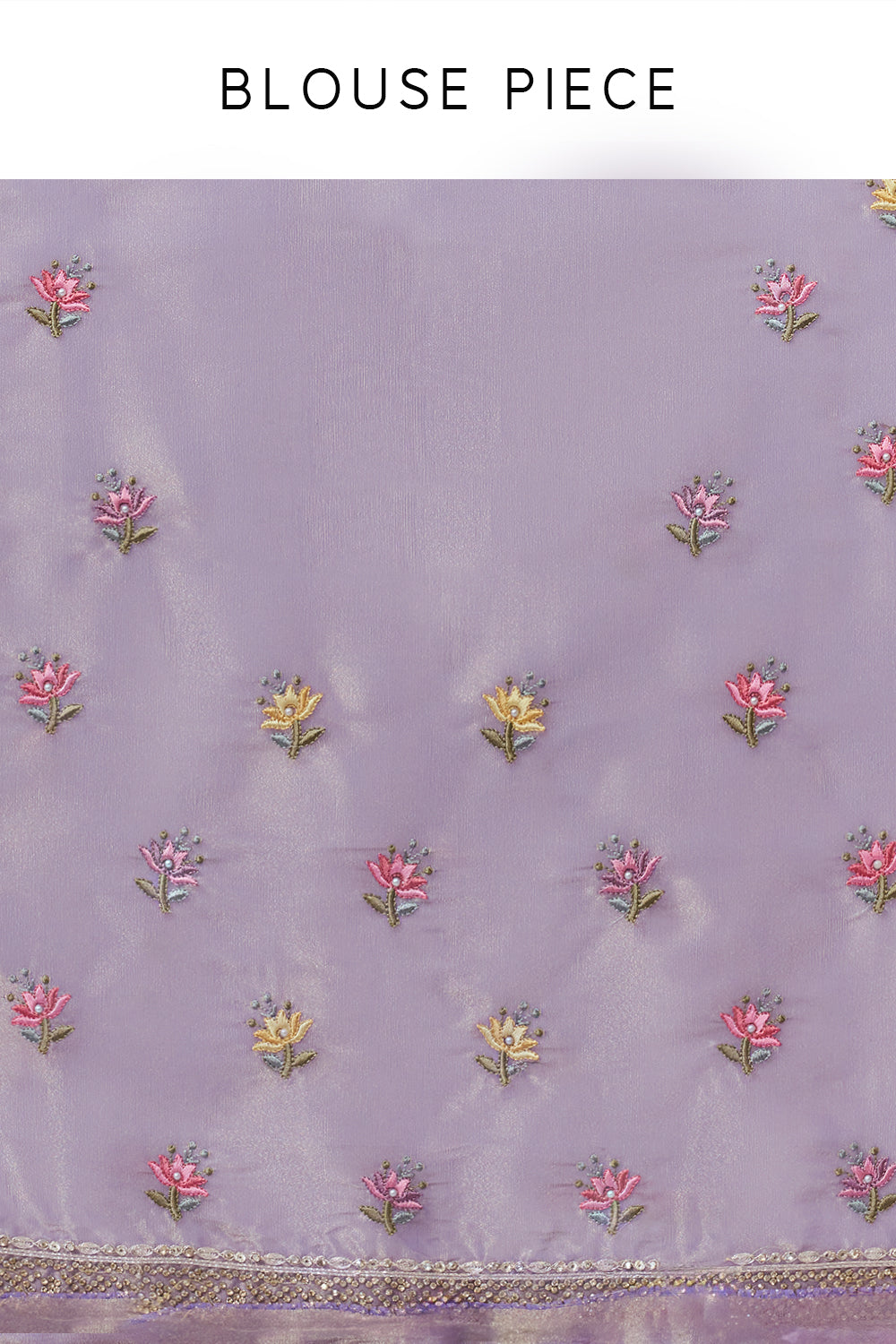 Purple Organza Saree with Zari Border