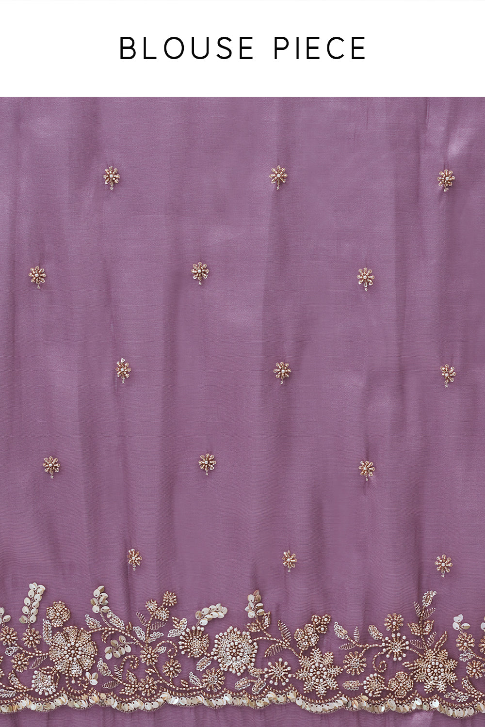 Purple Shimmer Zari Tissue Saree with Bead Work